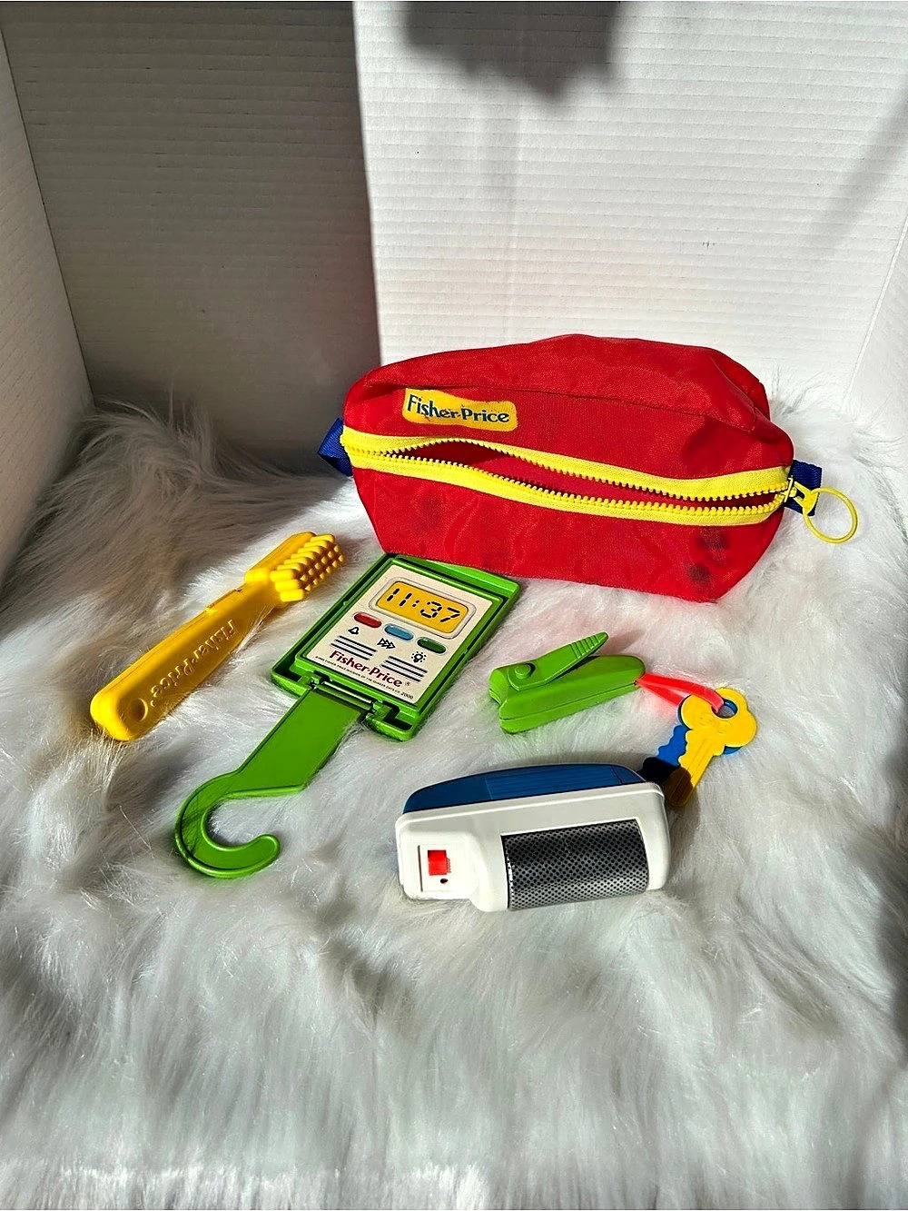 Fisher-Price Kids Red & Yellow Zip Bag with Toy Male Hygiene Accessories